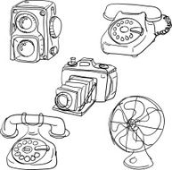 Vintage electronics appliances collection