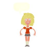 cartoon girl fight with speech bubble N12