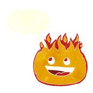 cartoon fire border with speech bubble N3
