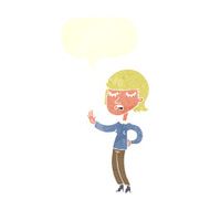 cartoon woman ignoring with speech bubble N33