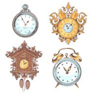 Old vintage clock set