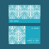 Vector light blue swirls damask horizontal stripe frame pattern business N2