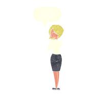 cartoon businesswoman ignoring with speech bubble N11