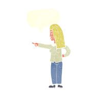 cartoon woman pointing with speech bubble N258
