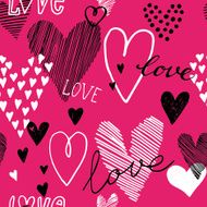 Romantic hearts seamless pattern