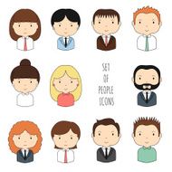 Set of colorful office people icons Businessman Businesswoman N5