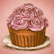 engraving pink cake
