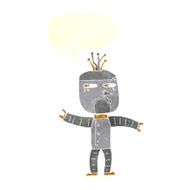 cartoon robot with speech bubble N244