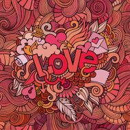 Love hand lettering and doodles elements background N3