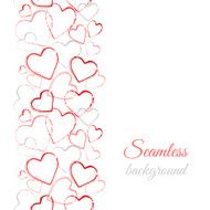 Border seamless pattern with grunge hearts