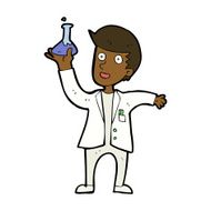 cartoon happy scientist N12