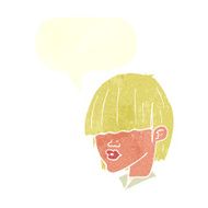 cartoon fashion haircut with speech bubble N11