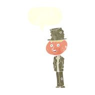 cartoon funny hobo man with speech bubble N12