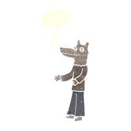 cartoon wolf man with speech bubble N71