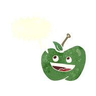 cartoon apple with speech bubble N58