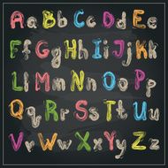 Written with a brush alphabet