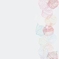 Cupcake border pattern N3
