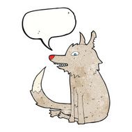 cartoon wolf sitting with speech bubble N8