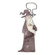 cartoon old wizard with speech bubble N14