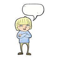 cartoon happy person with speech bubble N36
