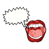cartoon mouth with speech bubble N10