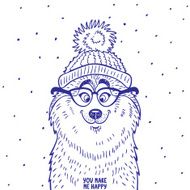 husky in hat