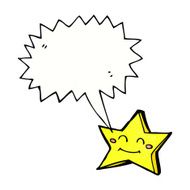 cartoon happy star character with speech bubble N22