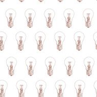 light bulb doodle seamless pattern on white background vector