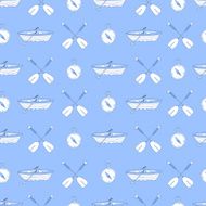 Seamless pattern with water sport equipment N3
