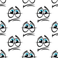 Depression cartooned face seamless background