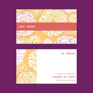 Vector warm day flowers horizontal stripe frame pattern business cards N2