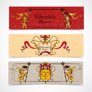 Heraldic banners set