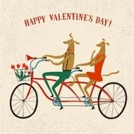 Lovely dogs cyclists illustration N2