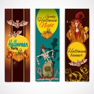 Halloween colored banners vertical