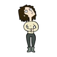 comic cartoon woman looking upwards N3