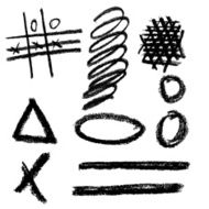 Set of vector chalk and charcoal hatching Hand-drawn strokes N4