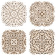 Set of four hand drawn ornaments N7