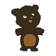 cartoon happy little black bear N10