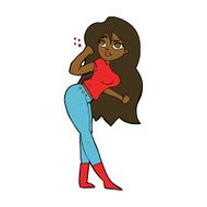 cartoon woman raising fist N14
