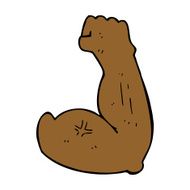 flexing strong arm cartoon N2