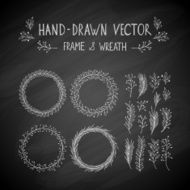 Hand drawn frame and wreath N4