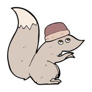 cartoon squirrel wearing hat N4