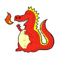 comic cartoon fire breathing dragon N3
