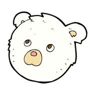 comic cartoon polar bear face N6