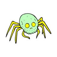 comic cartoon spooky halloween skull spider N3