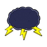 comic cartoon cloud and lightning bolt symbol N3