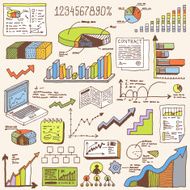 Doodle hand drawn infographic elements set 1 Vector illustration