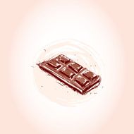 milk chocolate Hand drawn sketch on pink background vector