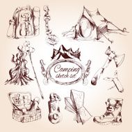 Camping sketch set