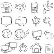 Computer Icon collection in Black and White N2